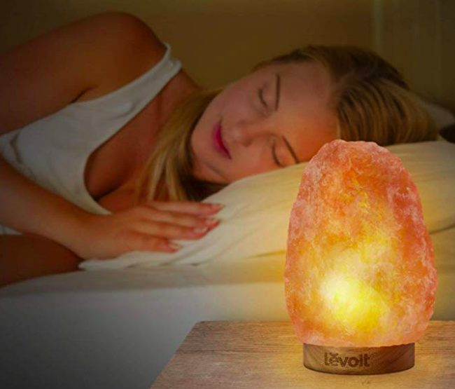 Himalayan salt lamp for relaxing self care nightly routine. 